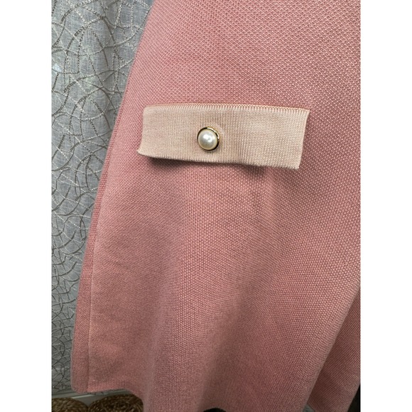 Taylor Pink & Cream Knit Bow Accent Fit & Flare Dress –‎ Size XS - Picture 5 of 8